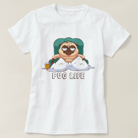 Cute Fat Pug T-Shirt (Design voorkant)