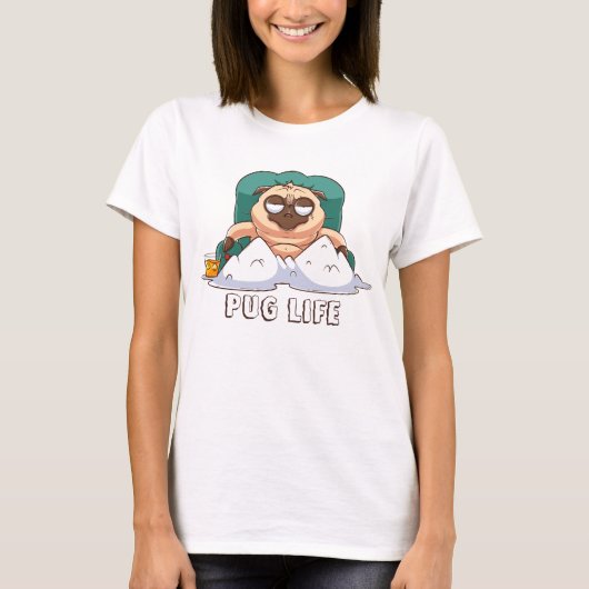 Cute Fat Pug T-Shirt (Voorkant)