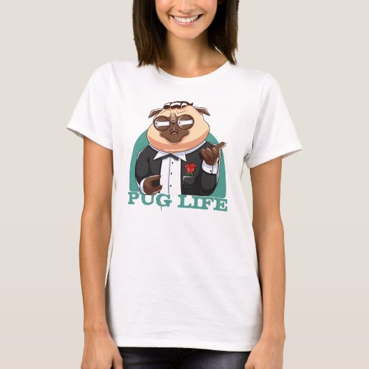 Cute Fat Pug T-Shirt (Voorkant)