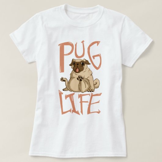 Cute Fat Pug T-shirt (Design voorkant)