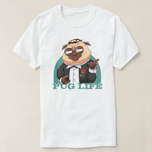Cute Fat Pug T-Shirt (Design voorkant)