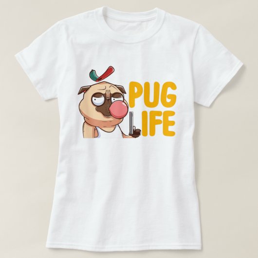 Cute Fat Pug T-Shirt (Design voorkant)