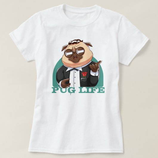 Cute Fat Pug T-Shirt (Design voorkant)