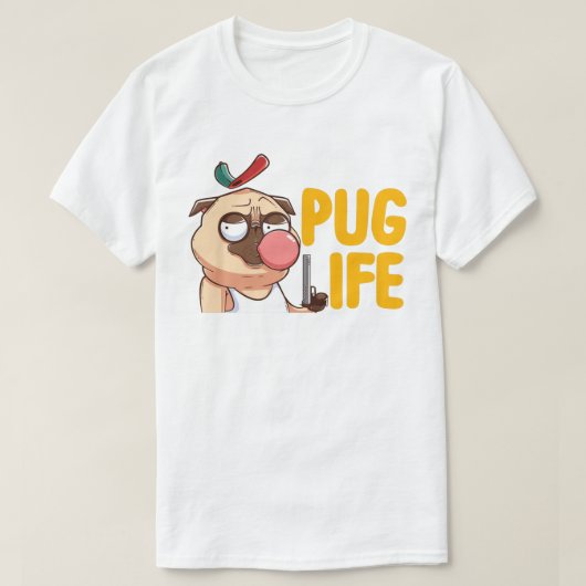 Cute Fat Pug T-Shirt (Design voorkant)