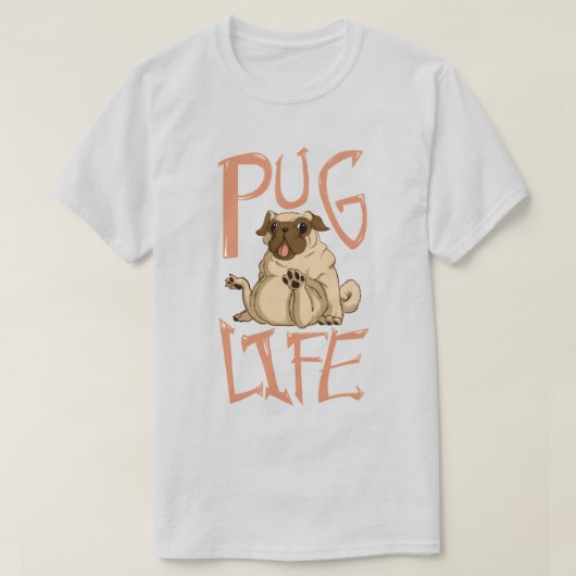 Cute Fat Pug T-shirt (Design voorkant)