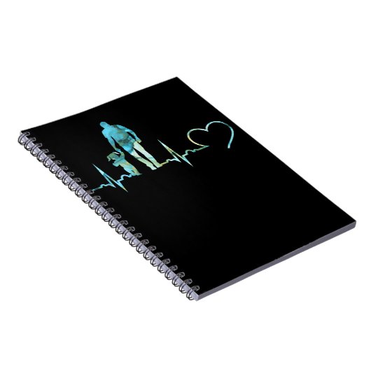 Cute Father Daughter Heartbeat Pap Child Bond Notitieboek (Rechterzijde)