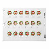 Cute Father Santa Wreate kerstcadeaulabels Etiket (Full Sheet)