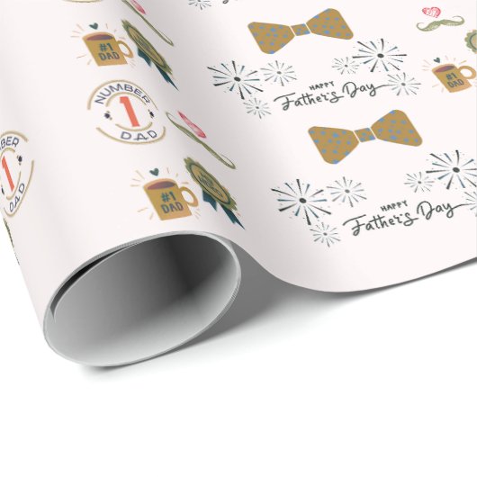 Cute Fathers Day Cadeaupapier (Rol Hoek)