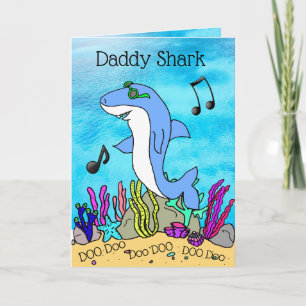 Cute Fathers Day Dad Shark Kaart