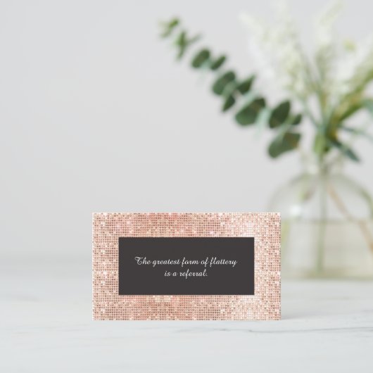 Cute Faux Copper Sequins Cosmetology Reference Car Aanbevelingskaartje (Staand voorkant)