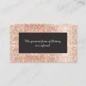 Cute Faux Copper Sequins Cosmetology Reference Car Aanbevelingskaartje (Voorkant)