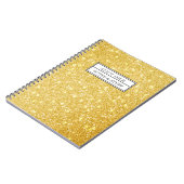 Cute Faux Glitter Gold Custom Name Notitieboek (Linkerzijde)
