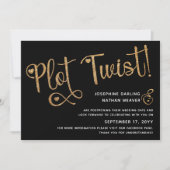 Cute Faux Gold Black Plot Twist Postponed Weddensc Save The Date (Voorkant)