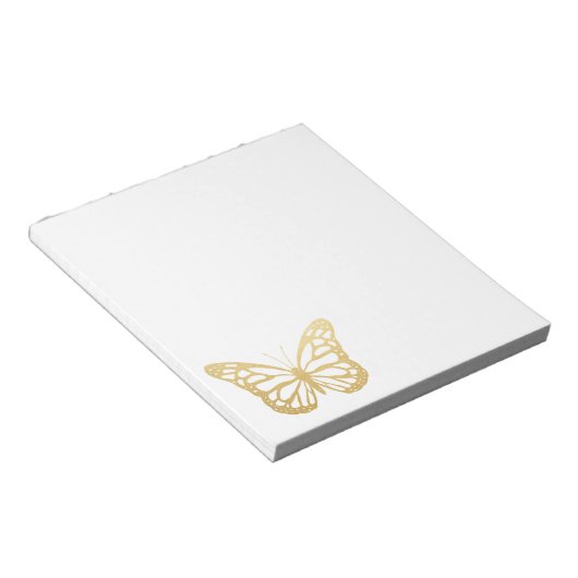 Cute Faux Gold Foil Butterfly Notitieblok (Schuin)