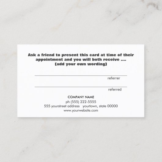 Cute Faux Gold Foil Heart Customer Reference Card Aanbevelingskaartje (Achterkant)