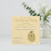 Cute Faux Gold Owl | Kerstfeest Kaart (Staand voorkant)