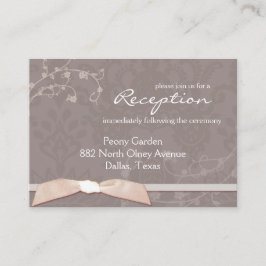 Cute Faux Ribbon Wedding Reception Informatiekaartje