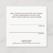 Cute Faux Roos Gold Sequin Beauty Salon Referral (Achterkant)