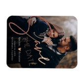Cute Faux Roos Gold Wedding Photo Save the Date Magneet (Horizontaal)