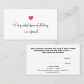 Cute Faux Roze Folie Heart Kaart Klantenreferentie (Voorkant / Achterkant)