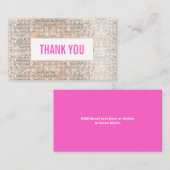 Cute Faux Silver Sequins Roze Hartelijk dank Invoe Informatiekaartje (Voorkant / Achterkant)