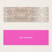 Cute Faux Silver Sequins Roze Tussenvoegsel Mini Visitekaartjes (Voorkant /achterkant)