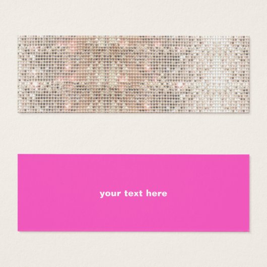 Cute Faux Silver Sequins Roze Tussenvoegsel Mini Visitekaartjes (Voorkant /achterkant)