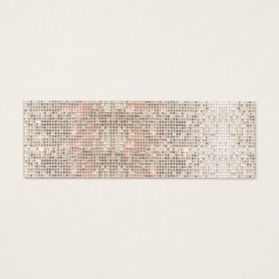 Cute Faux Silver Sequins Roze Tussenvoegsel Mini Visitekaartjes