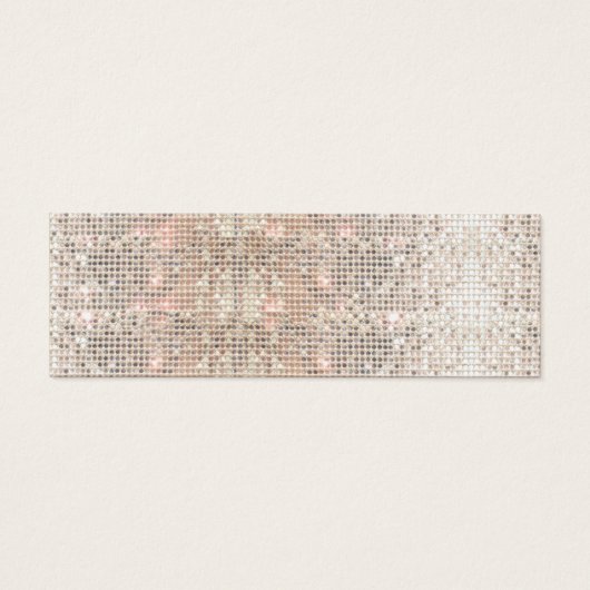 Cute Faux Silver Sequins Roze Tussenvoegsel Mini Visitekaartjes (Voorkant)