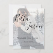 Cute Faux Vellum Effect Foto Typografie Weddenscha Kaart (Voorkant)