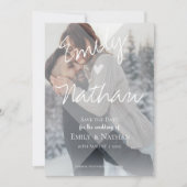 Cute Faux Vellum Effect Heart 2 Save The Date (Voorkant)