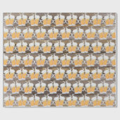 Cute faux wood mok Patroon Gelaagde partij Cadeaupapier (Vlak)