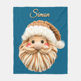 Cute Faux Yarn Christmas Santa crochet Fleece Deken