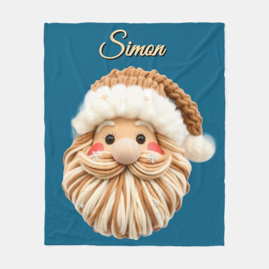 Cute Faux Yarn Christmas Santa crochet  Fleece Deken (Voorkant)
