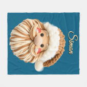 Cute Faux Yarn Christmas Santa crochet  Fleece Deken (Voorkant (Horizontaal))