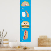 Cute favoriete cartoon-groeikaart poster (Keuken)