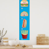 Cute favoriete cartoon-groeikaart poster (Keuken)