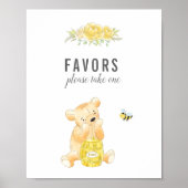 Cute Favors Table Teddy Bear Gender onthulling Poster (Voorkant)