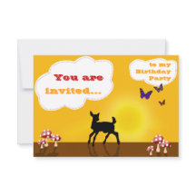 Cute Fawn - Birthday Invitation Card voor kinderen