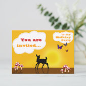 Cute Fawn - Birthday Invitation Card voor kinderen Kaart (Staand voorkant)