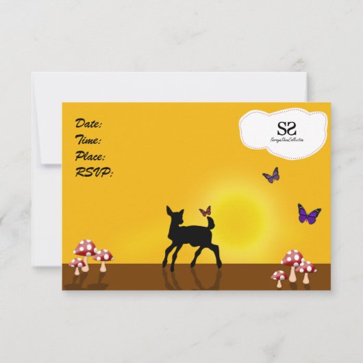Cute Fawn - Birthday Invitation Card voor kinderen Kaart (Achterkant)