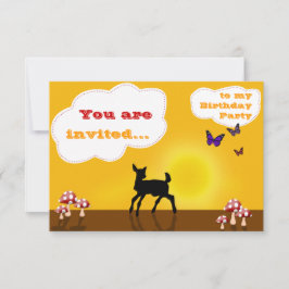 Cute Fawn - Birthday Invitation Card voor kinderen Kaart