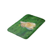 Cute Fawn Bunny Sitting in Grass Badmat (Gekanteld)