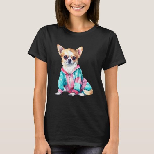 Cute Fawn Chihuahua Puppy Portrait 2 T-shirt (Voorkant)