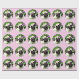 Cute Fawn Colored Pug Puppy Dog Photo - Gift Cadeaupapier