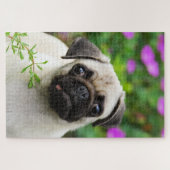 Cute Fawn Colored Pug Puppy Dog Portret Foto Legpuzzel (Horizontaal)