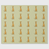 Cute Fawn Greyhound Dog Wrapping Paper Cadeaupapier (Vlak)