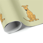 Cute Fawn Greyhound Dog Wrapping Paper Cadeaupapier (Rol Hoek)