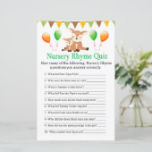 Cute fawn Nursery Rhyme Quiz baby shower game (Staand voorkant)
