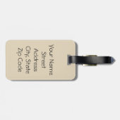 Cute Fawn Pug Dog met Bow Stropdas Bagagelabel (Achterkant horizontaal)